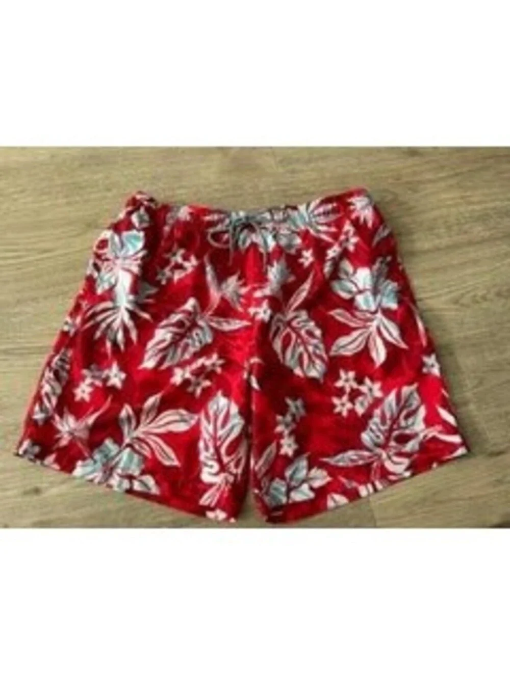 Speedo Swim Trunks Mens XXL Red Floral Hibiscus Board Shorts Mesh Lined